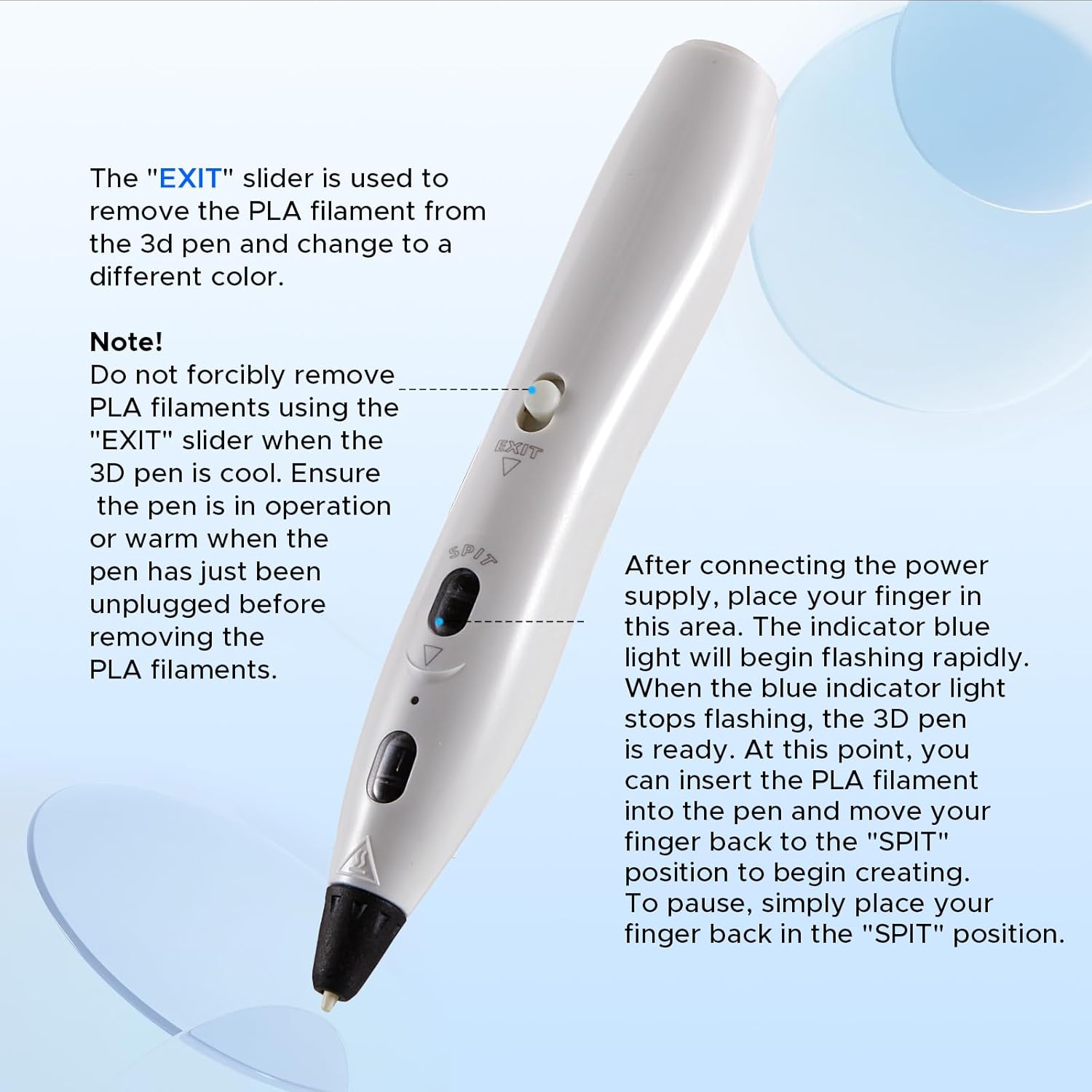 RPC200B 3D Pen Set, Includes 12 colors of PLA filament - Image 6