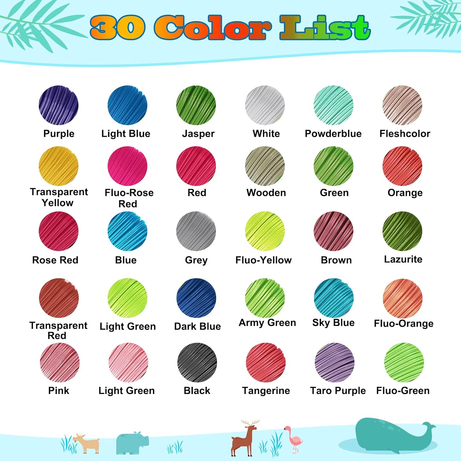 Yungden 30 Colours 3D Pen Filament Refills 1.75mm PLA - Image 5