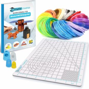 3D Pen Filament with Silicone Design Mat and Compatible Stencils Book with 12 Templates
